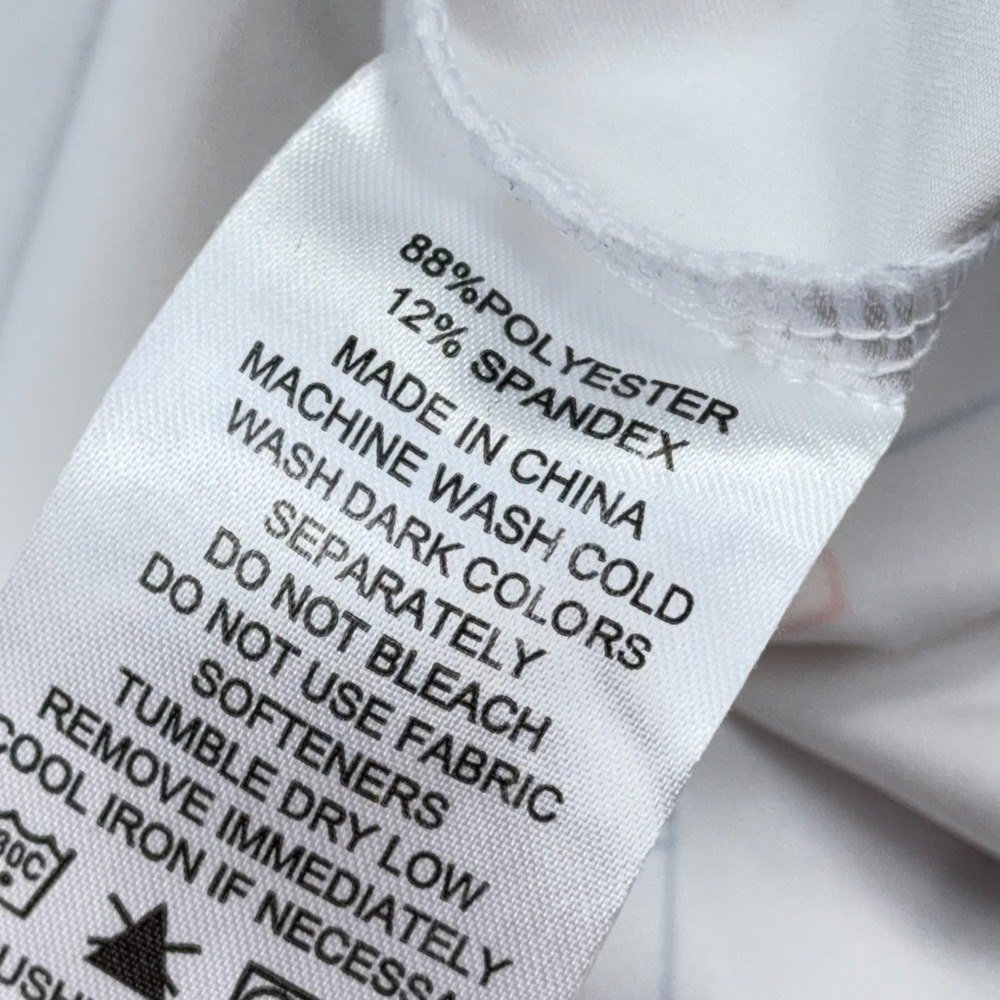 FootJoy Polo Shirt Men XL White Pinehurst Flags Geometric All Over Print STAIN* - Picture 5 of 12